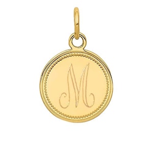 1/2&quot; wide 14k Engravable Round Disc Charm