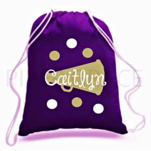 Cheerleader Drawstring Bag, Cheerleader Gifts, Cheerleading Gifts, Personalized Cheerleading Gifts, Cheer Team Gifts, Cheer Gift Ideas image 1
