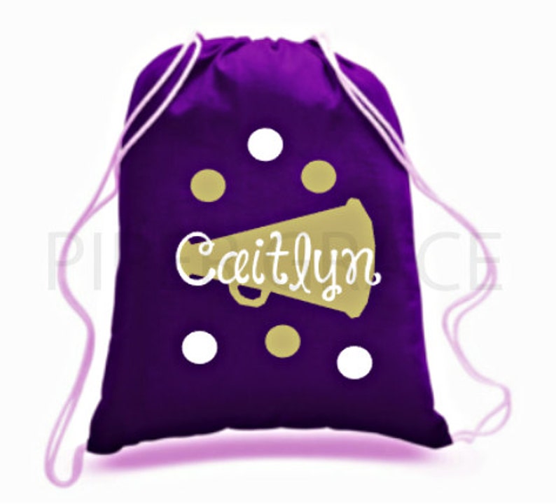 Cheerleader Drawstring Bag, Cheerleader Gifts, Cheerleading Gifts, Personalized Cheerleading Gifts, Cheer Team Gifts, Cheer Gift Ideas image 1