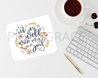 Religious Mouse Pad, Christian Mousepad, Floral Mousepad, Floral Mouse Pad, Mother's Day Gift, Housewarming Gift Ideas, Office Gift