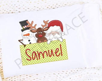 Kids Christmas Pillow, Travel Pillowcase, Kids Christmas Pillowcase, Christmas Pillowcase, Personalized Pillow Case, Reindeer PIllow
