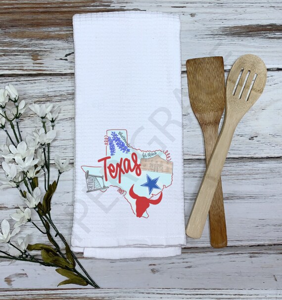 Texas Dish Towels Texas Kitchen Towel Texas Kitchen Decor Etsy