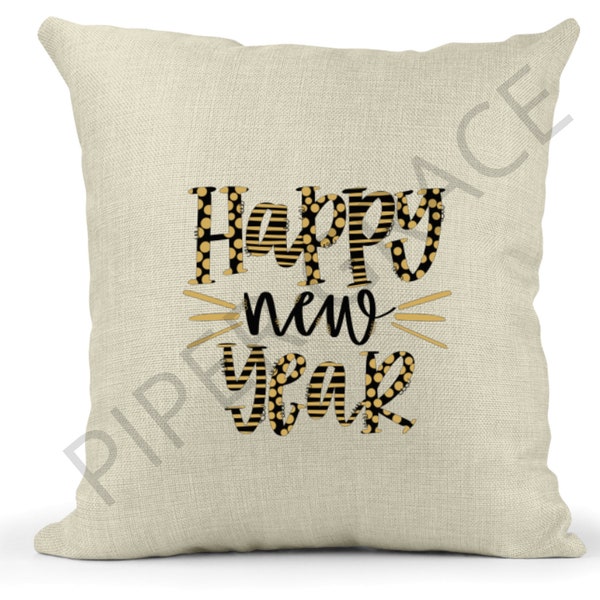 Happy New Year Pillow Cover, Hostess Gift, New Years Eve Decorations, Happy New Year Decor, New Years Party Decor