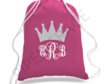 Princess Drawstring Bag, Princess Party Ideas, Princess Party Favors, Princess Backpack, Princess Gift Ideas, Princess Crown, Princess Bag