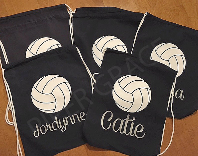 Volleyball Drawstring Bag Volleyball Gift Ideas Volleyball Etsy