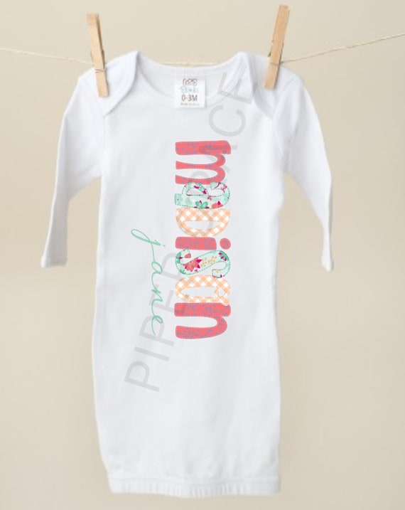 Personalized Baby Gift Newborn Gift Infant Sleep Gown Personalized Baby Gown Baby Shower Gift