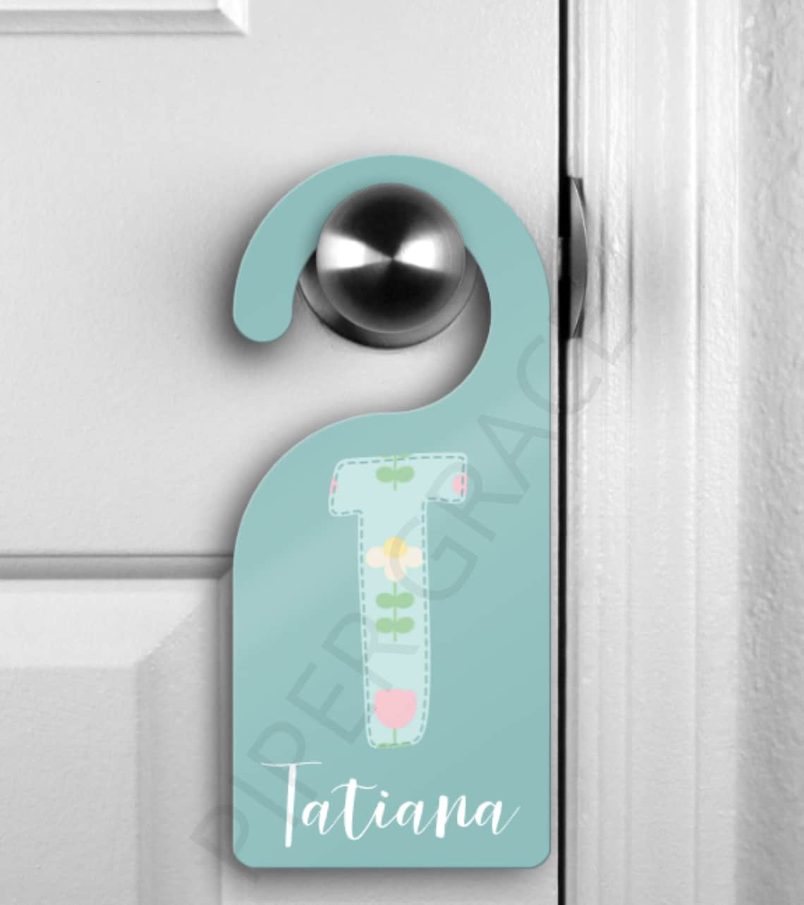 Floral Door Hanger Floral Baby Decor Baby Door Hanger Etsy