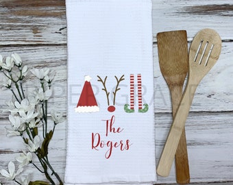 Christmas Dish Towel, Christmas Dish Towel, Christmas Tea Towel, Christmas Decor, Holiday Decor, Hostess Gift Ideas,Santa Dish Towel