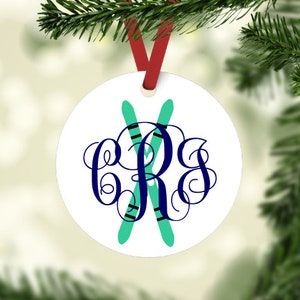 Ski Ornament, Ski Ornament Personalized, Ski Gifts, Gift for Skier, Winter Ornaments, Snowboard Ornament, Skiing Gifts, Ski Trip Gift