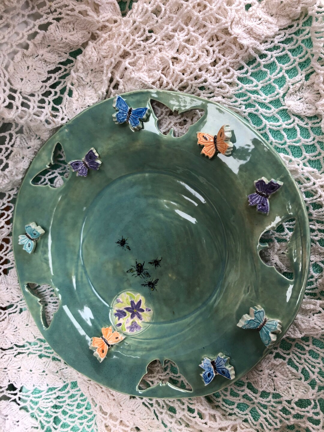 Handcrafted Pottery Butterfly Candy Dish. Handmade Ceramic Etsy
