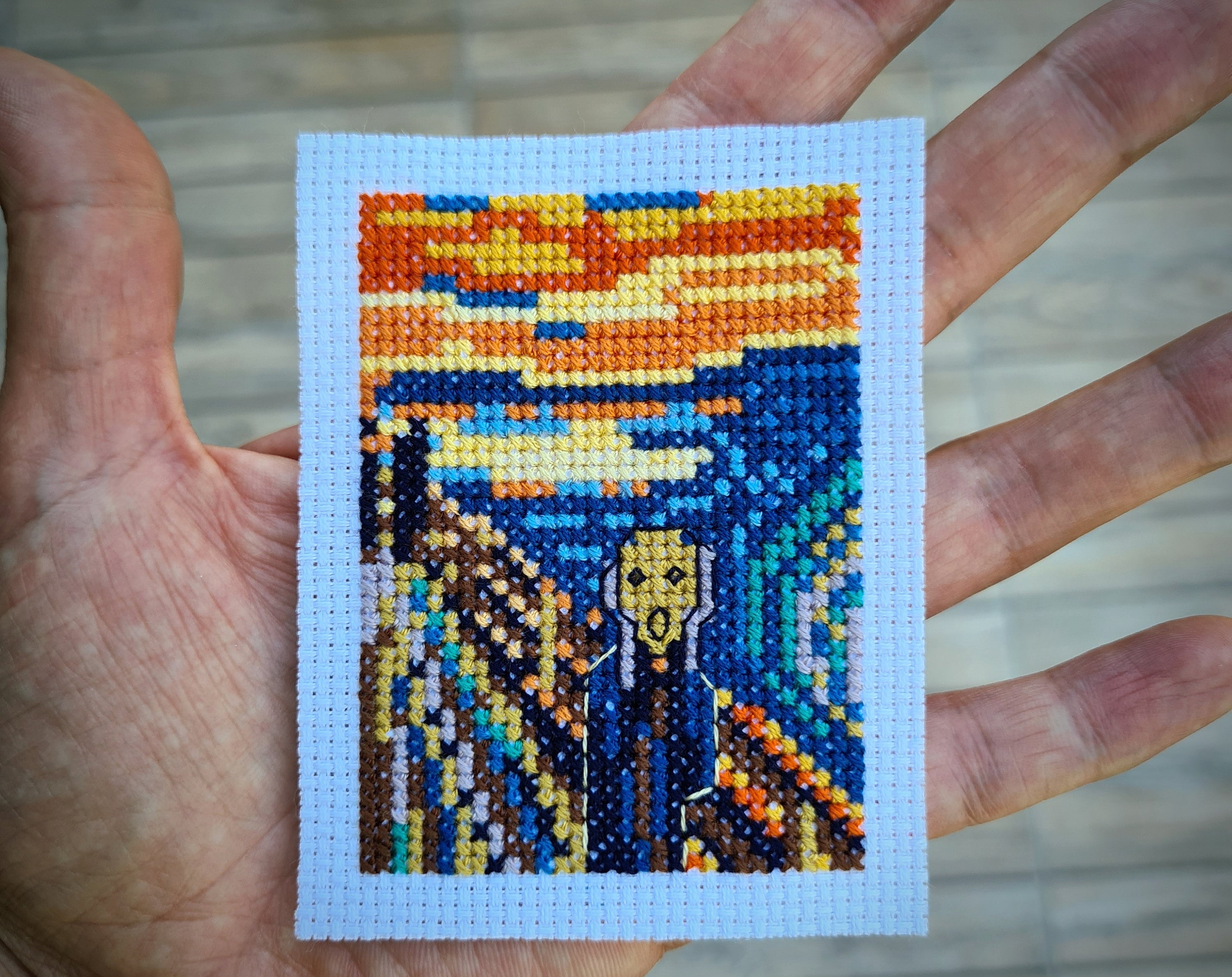 Modern Cross Stitch Pattern tiny Scream by Edvard Etsy UK