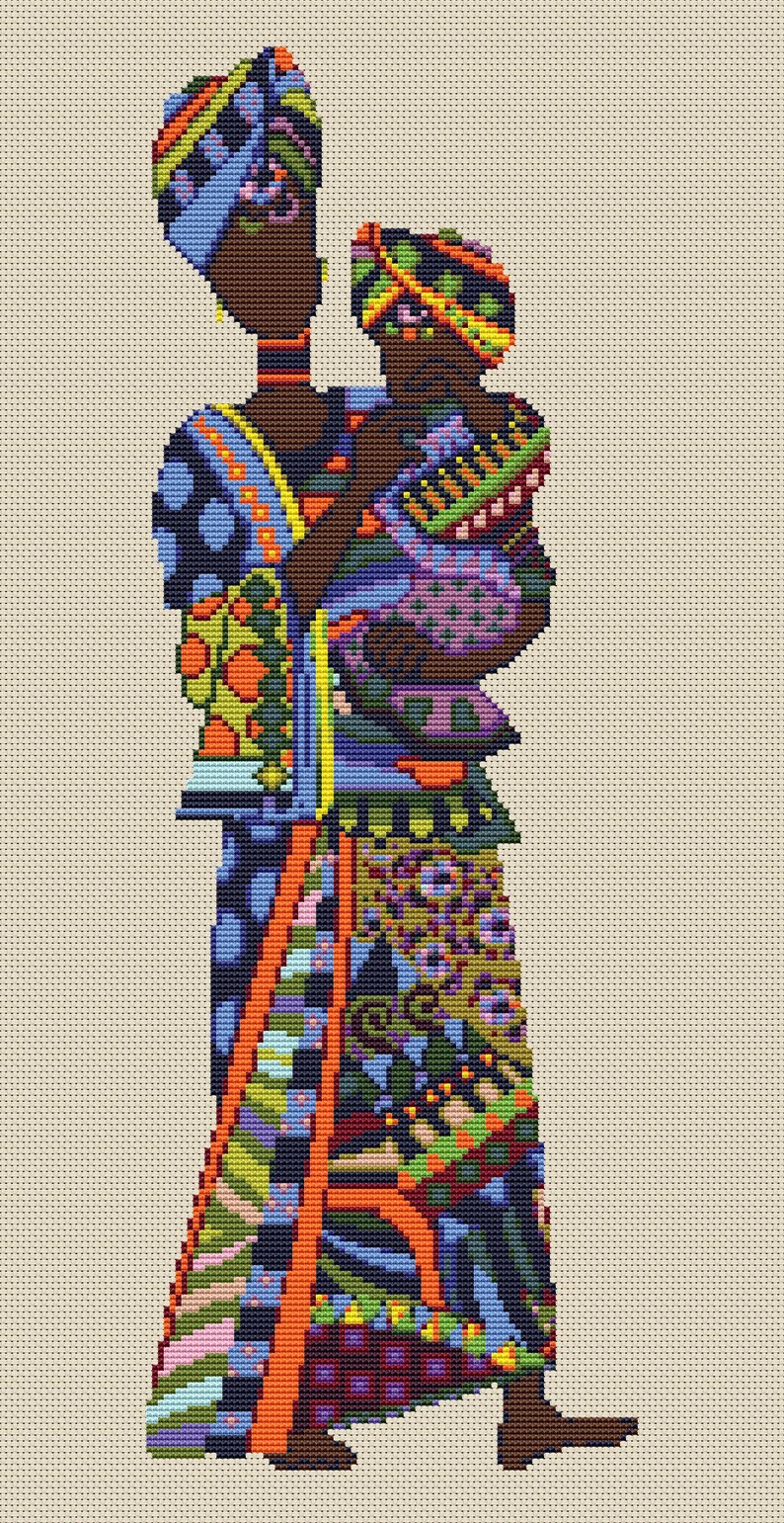 Counted Cross Stitch Pattern african Woman With Baby | Etsy