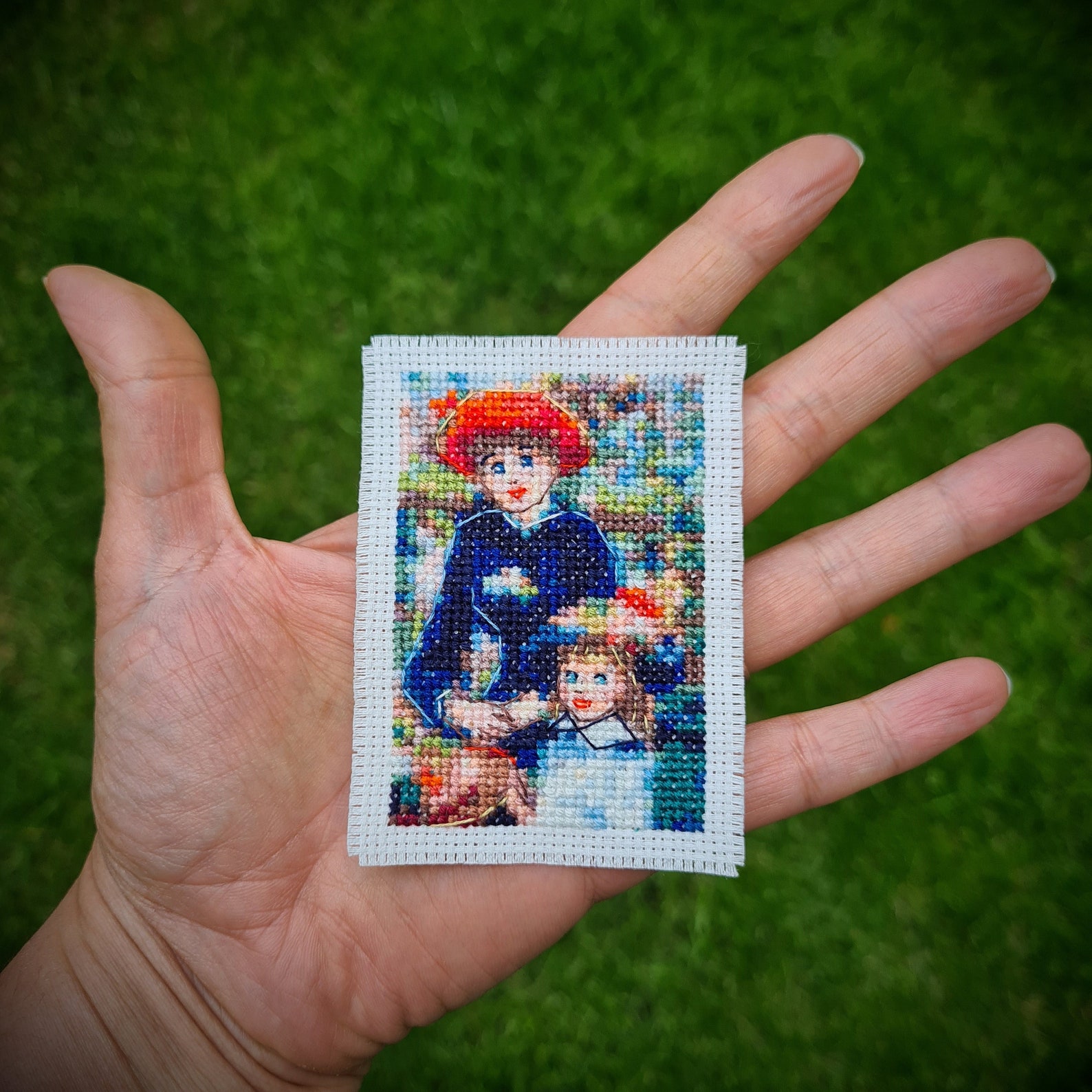 Tiny Art Cross Stitch Pattern two Sisters on the Terrace Etsy