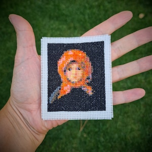 Mini Masterpiece &quot;Portrait of a Little Girl by Nicolae Grigorescu&quot; (P299) Cross Stitch Pattern, Tiny Art Cross Stitch, Modern Cross Stitch