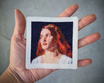 Mini masterpiece cross stitch pattern "Nadzieja by Ludwik Stasiak". (P307) Tiny art cross stitch. Modern cross stitch pattern. Pdf pattern