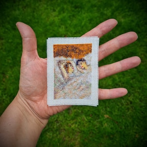 Mini masterpiece cross stitch pattern "In Bed by Henri de Toulouse-Lautrec". (P308) Tiny art cross stitch.