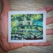 Modern cross stitch pattern 'Tiny Claude Monet - Japanese Bridge'. (P237) Miniature art cross stitch. Monet gardens. 