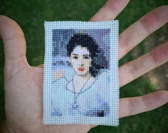 Tiny Lady Agnew of Lochnaw (Close up) by John Singer Sargent. (P275) Mini Masterpiece Cross Stitch, Tiny Art Cross Stitch Pattern