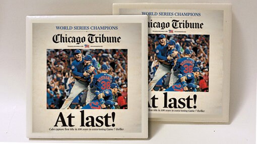 Chicago Cubs World Series Champions #1 Set of 2 Ceramic Tile Coasters