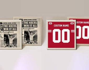 San Francisco 49ers Combo Special Set of 4 Ceramic Tile Coasters