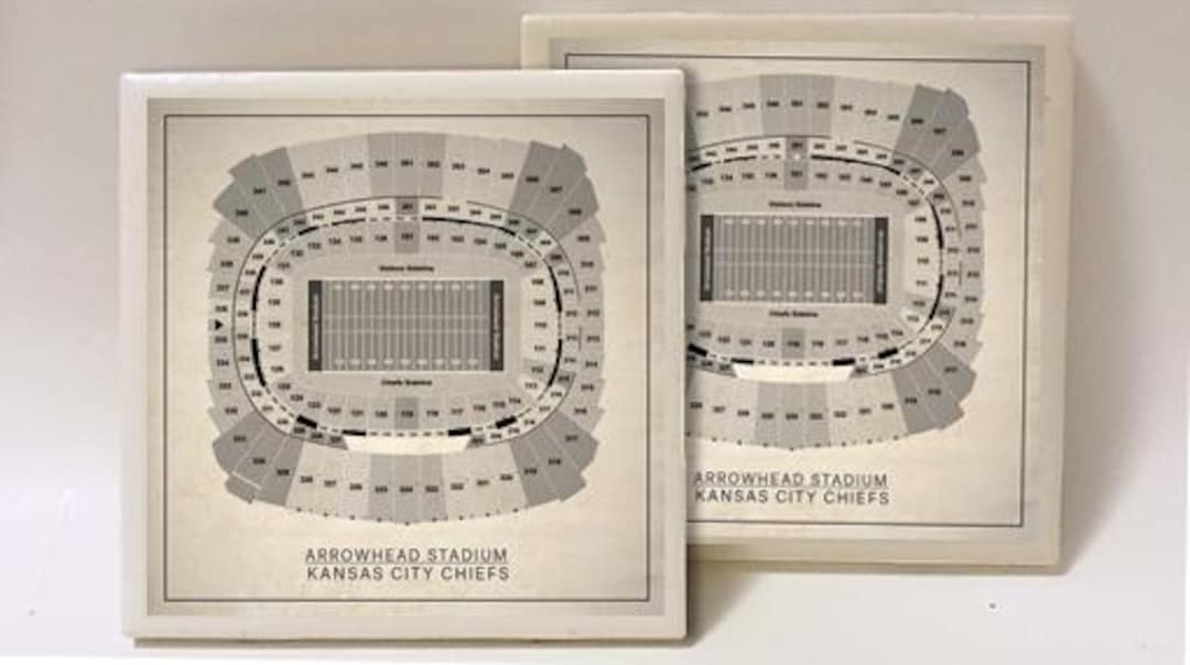 Kansas City Chiefs Arrowhead Stadium Seat Chart Set of 2 Ceramic Tile ...