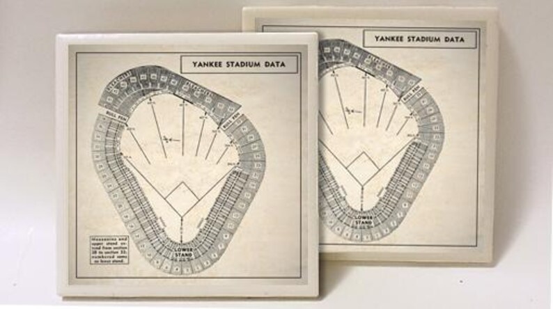 New York Yankees Stadium Seating Chart Set of 2 Ceramic Tile Coasters ...