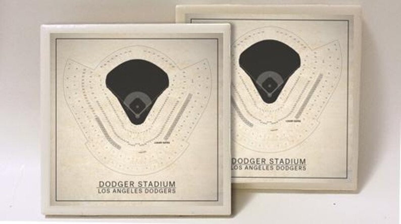 Los Angeles Dodgers Stadium Seating Chart Set of 2 Ceramic Tile ...