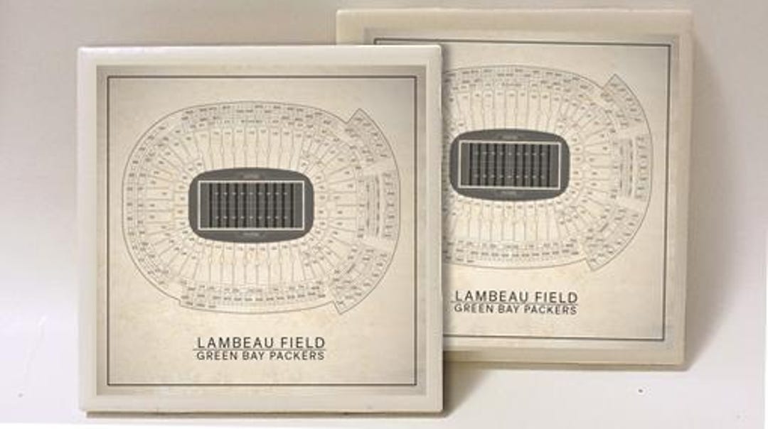 Green Bay Packers Lambeau Field Seating Chart Set of 2 Ceramic Tile ...