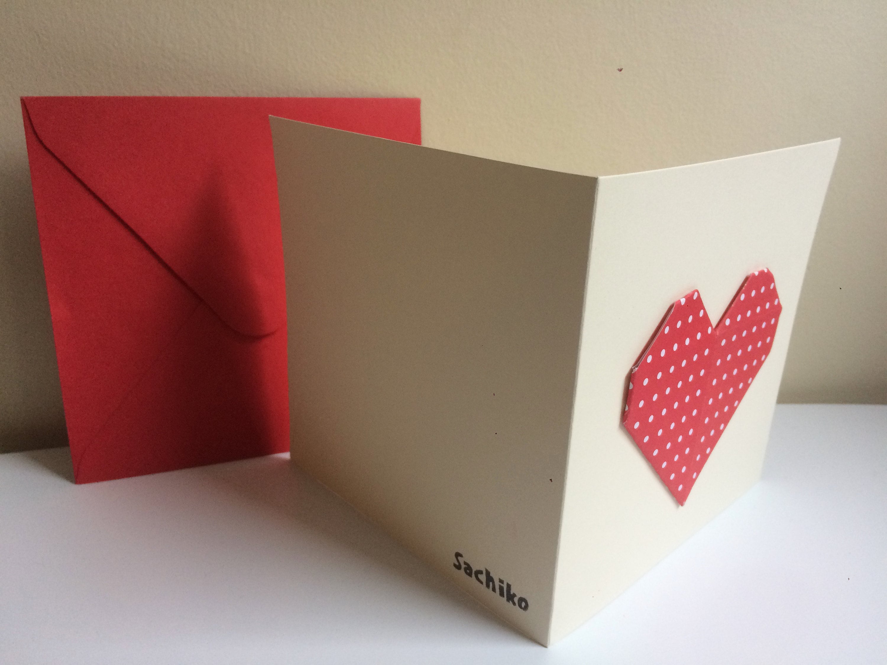 Tarjeta del corazón de Origami Etsy