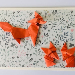 Tarjeta de felicitación Origami Fox