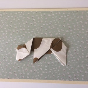 Vaca de origami Tarjetas de felicitación