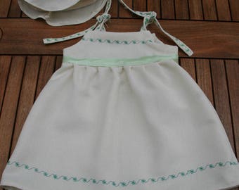 Dress and matching hat size 6 months