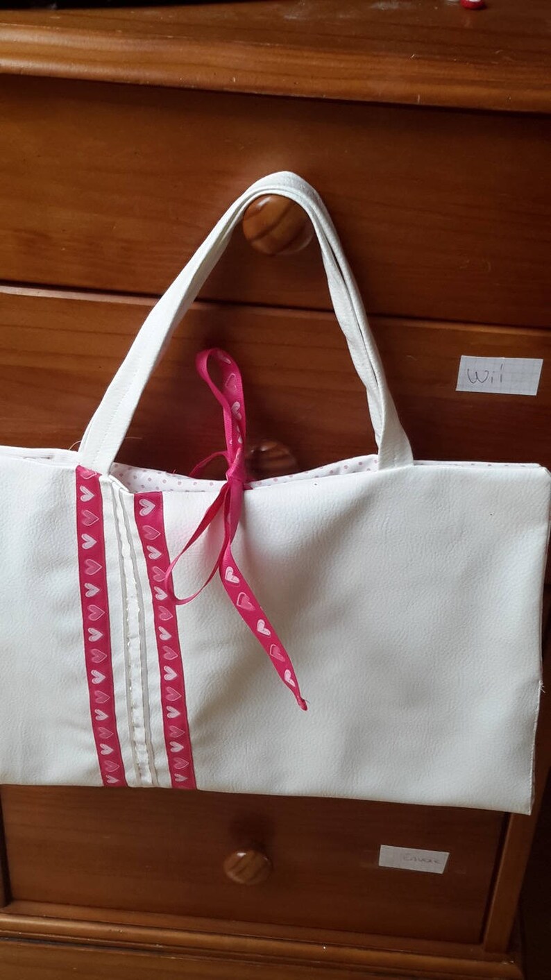 Sac d'artiste enfant blanc et rose image 3