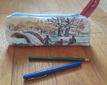 Pencil case in the snow games