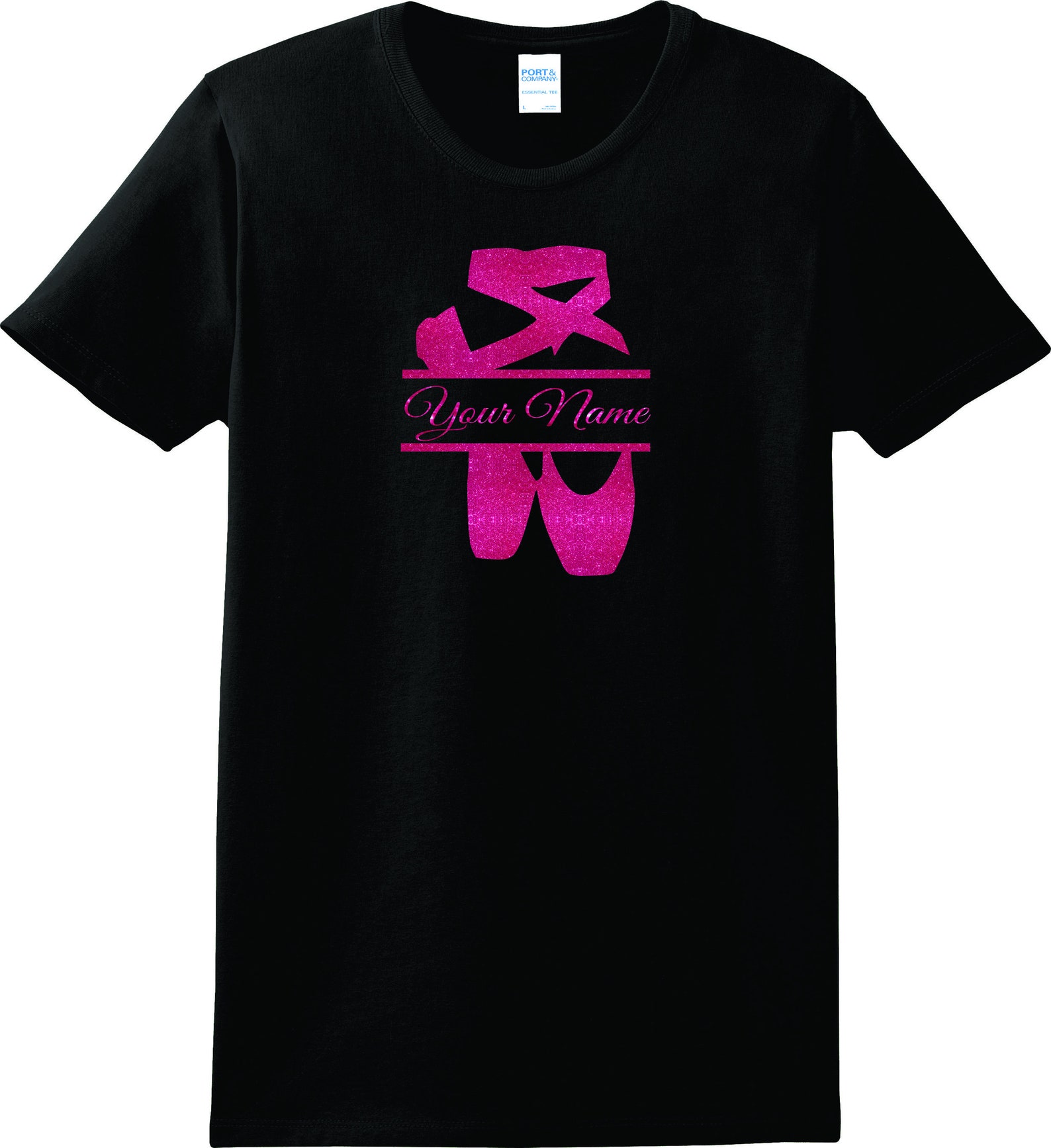 ballet dance shirt add name/school or team t -shirt, many color choices, all sizes infant 6 mos to adult 6-xl