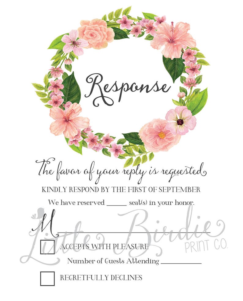 Wedding Invite /& RSVP Digital Printable or Printed Cards Watercolor Flowers Wedding Invitation Suite