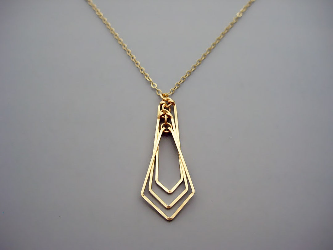 Modern Geometric Necklace, 14k Gold Filled Necklace, Art Teacher Gift ...