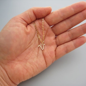 Gold Cursive Initial Necklace 14k Gold Filled Personalized - Etsy