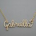 Gold Filled Name Necklace with a Tiny Heart - personalized cursive wire word with delicate chain, new mom jewelry 