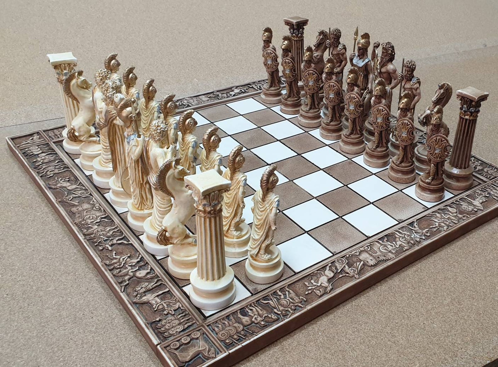 Ceramic Handmade Chess Set Greek Gods of Olympus BigAncient Etsy