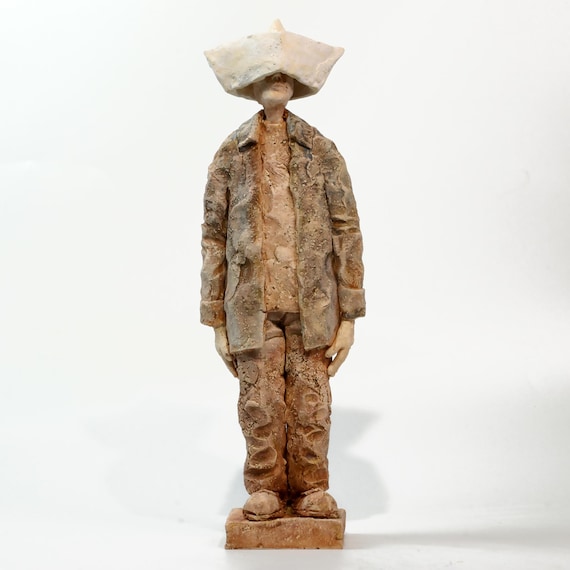 The White Man, Original, handmade ceramic sculpture.
