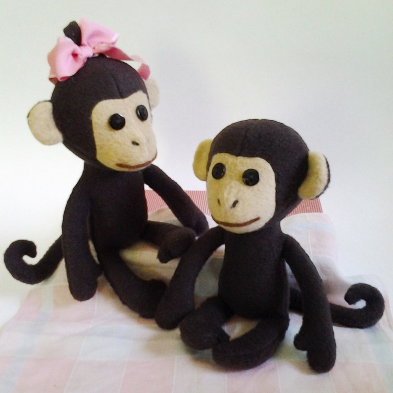 Baby monkey sewing pattern Stuffed monkey patterns DIY doll | Etsy