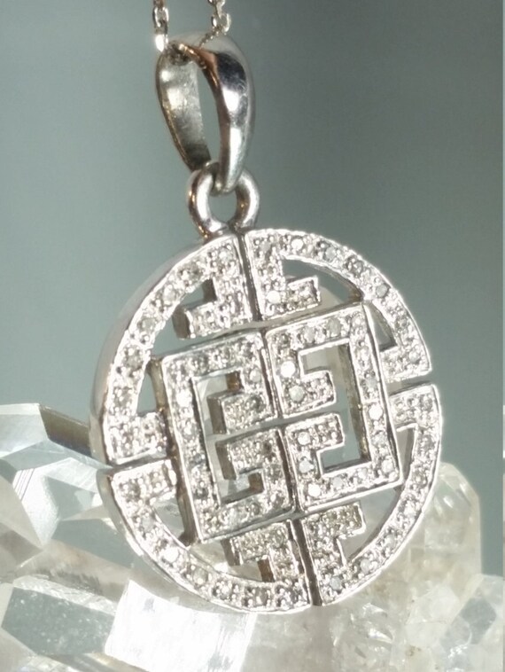 14kpl Solid White Gold Plated Sterling Silver Diamond Pave - Affinity Pendant And Earring Set In White Gold Plating 14kpl Solid White Gold Plated Sterling Silver Diamond Pave - Affinity Pendant And Earring Set In White Gold Plating