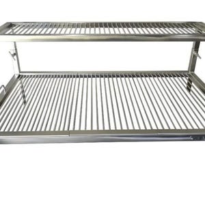 Parrilla Argentina de Acero Inoxidable de 2 Niveles / Con Plancha de Hierro Opcional