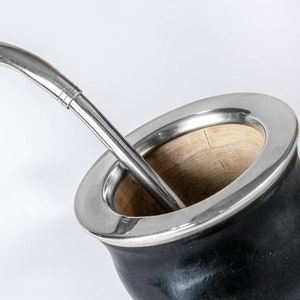 Mate kalebas camionero | Zwarte of bruine leren mate kalebas | Zwarte of bruine camionero mate kalebas | Ledermate | Yerba Mate-beker