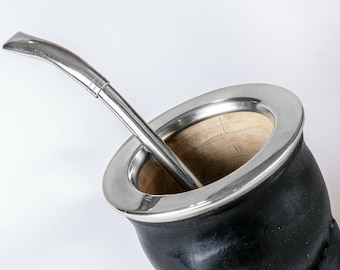 Mate Gourd Camionero | Black or Brown Leather Mate Gourd | Black or Brown Camionero Mate Gourd | Leather Mate | Yerba Mate Cup