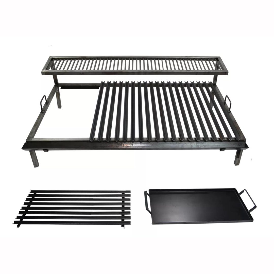 Two level Argentine V grill With Griddle Adjustable Parrilla With two-level-argentine-v-grill-with-griddle-adjustable-parrilla-with
