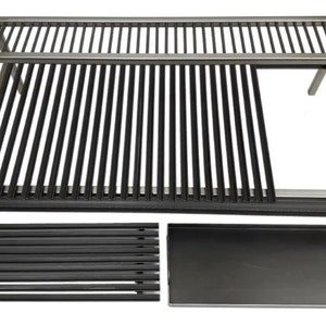 Barbecue Iron Grill - Two-Level Iron grill with V-shaped angle bars (5/8 x 1/8)  + Griddle | Made with Argentine iron | BBQ Grill