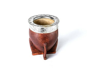 Mate Gourd Imperial Braun oder Schwarz | Kürbis und Alpaka Mate | Yerba Mate Kürbis | Mate Kürbis | Alpaka Mate