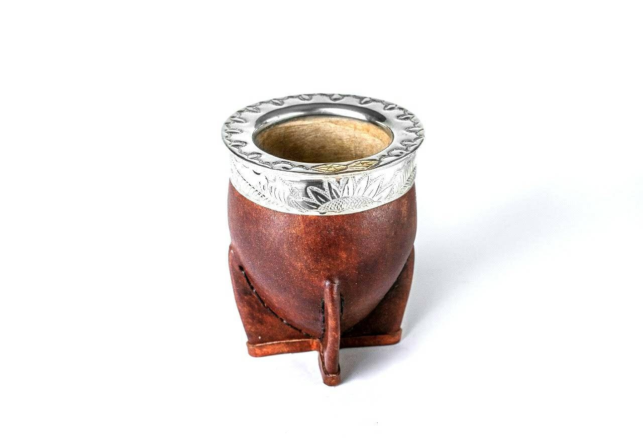 Calebasse E Bombilla Per Mate - Zucca Naturale, Capacità 300 Ml, Con Paglia In Acciaio Inox, Set Tradizionale Sudamericano - Foto 1